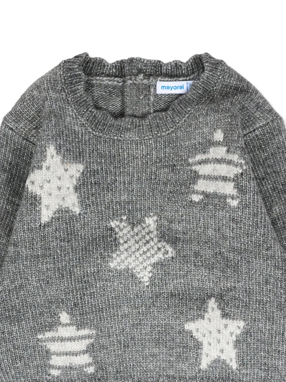 star-pattern scalloped-hem sweater
