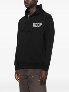 logo-embroidered zip-up Hoodie