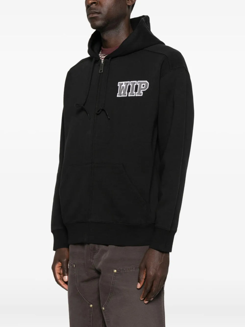 logo-embroidered zip-up Hoodie