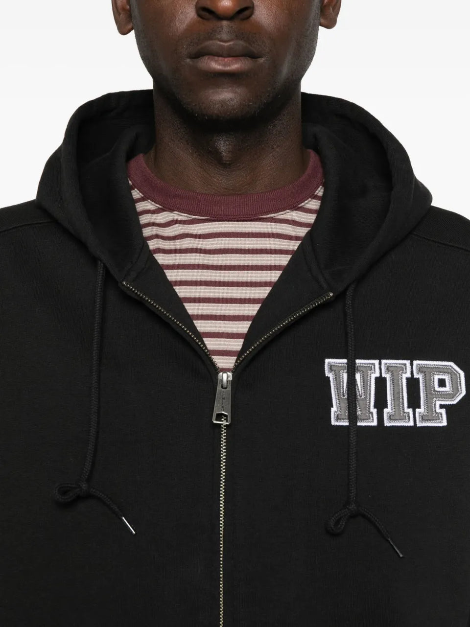 logo-embroidered zip-up Hoodie