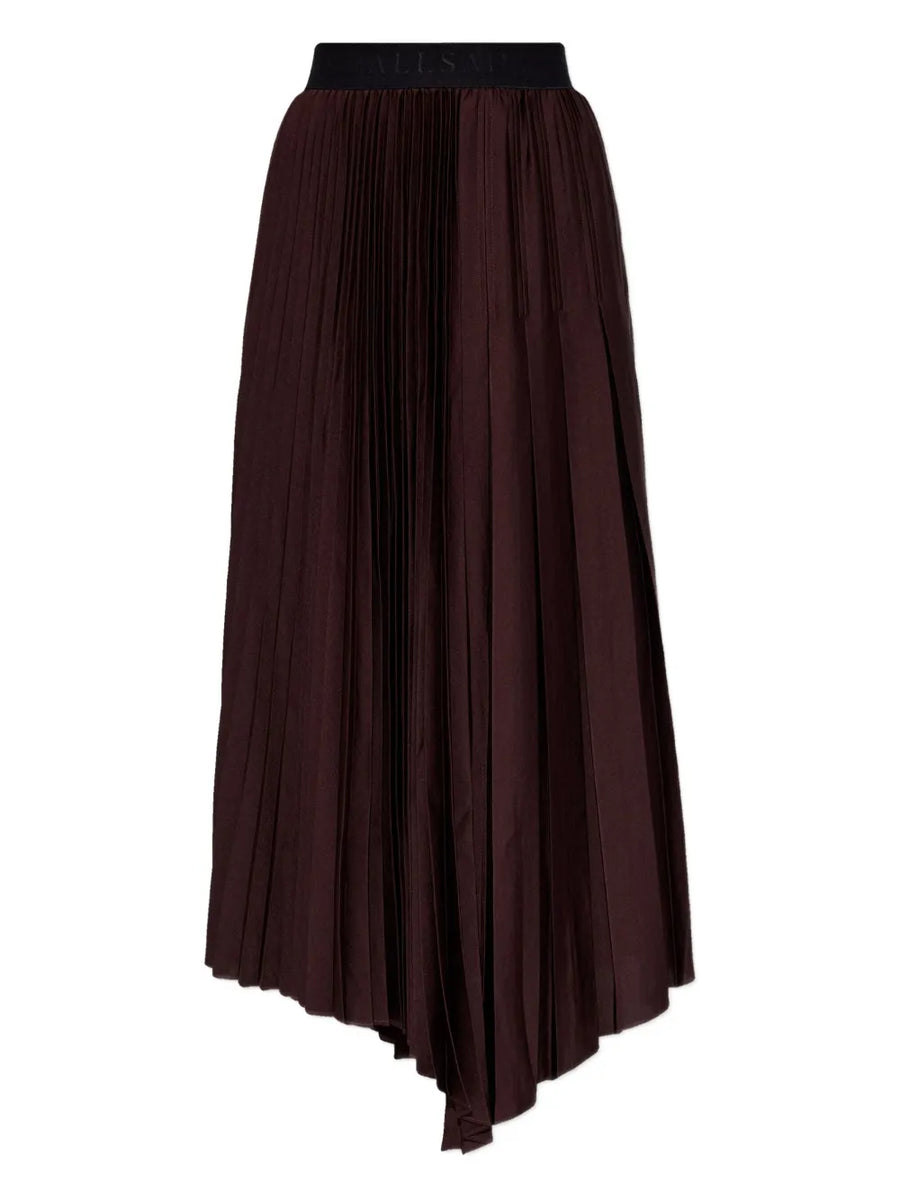 Jax pleated asymmetric skirt