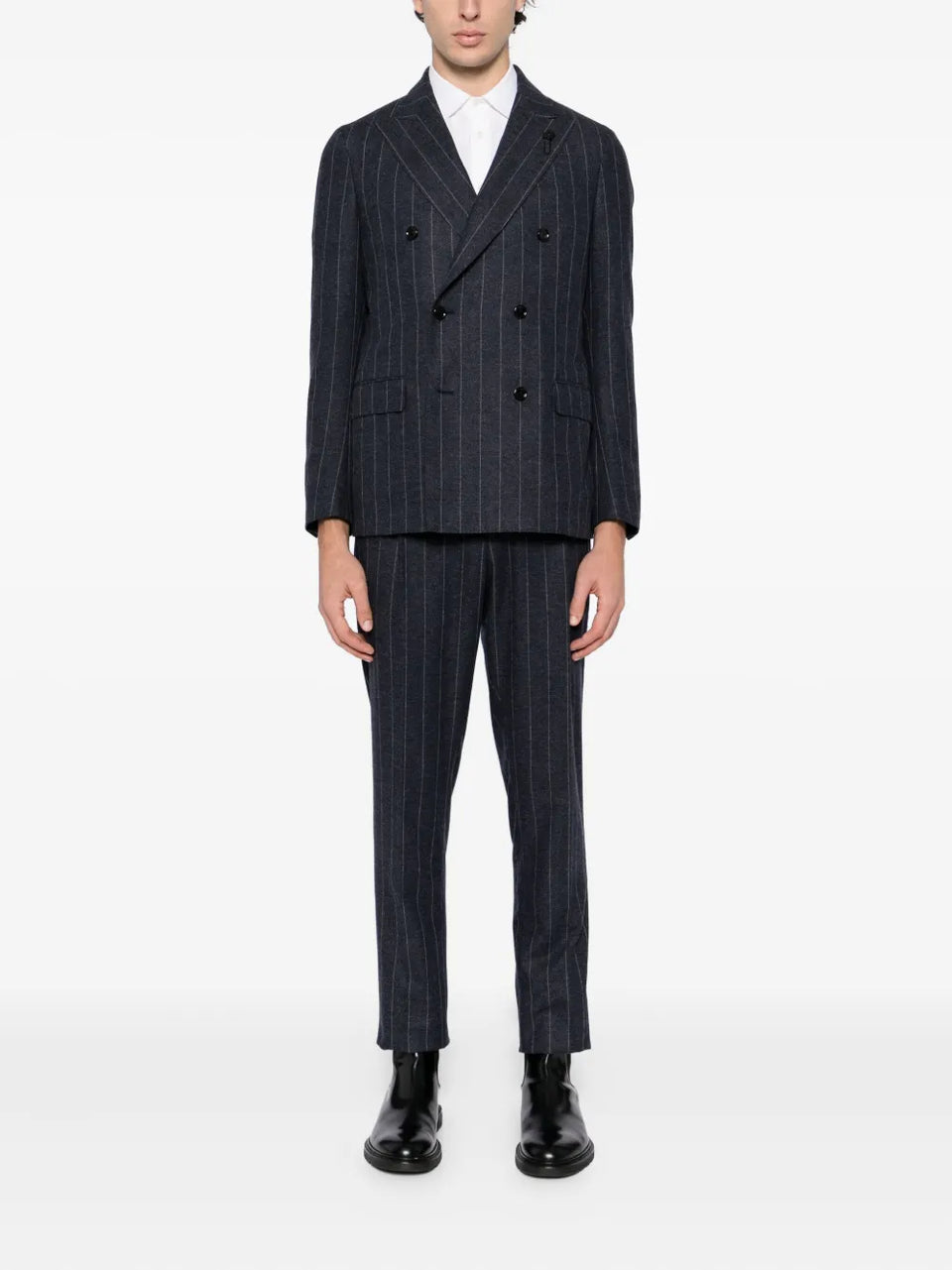 striped double-breasted suit