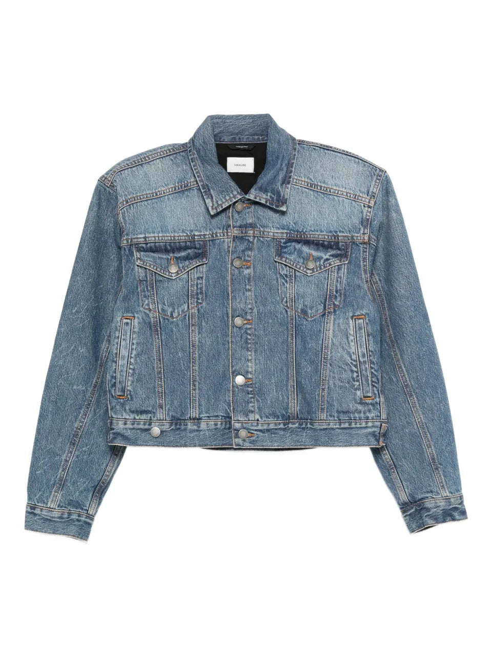 button-fastening denim jacket