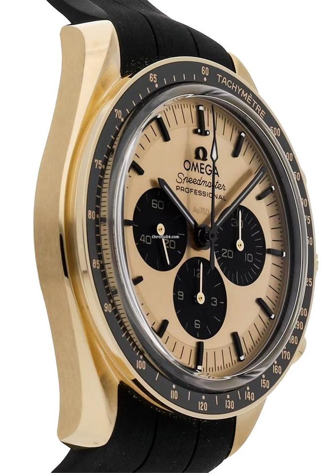 Omega Speedmaster Professional Moonwatch42mm Gold Case Yellow Pickachu Dial Rubber Strap 310.62.42.50.99.001 NEW - Warranty start: 2026