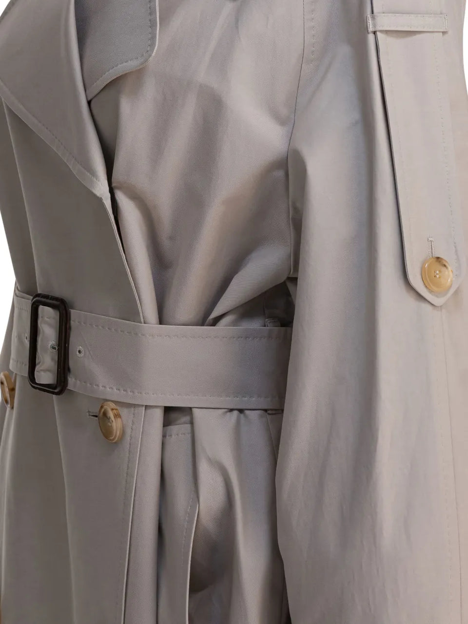 belted double-breasted trench coat
