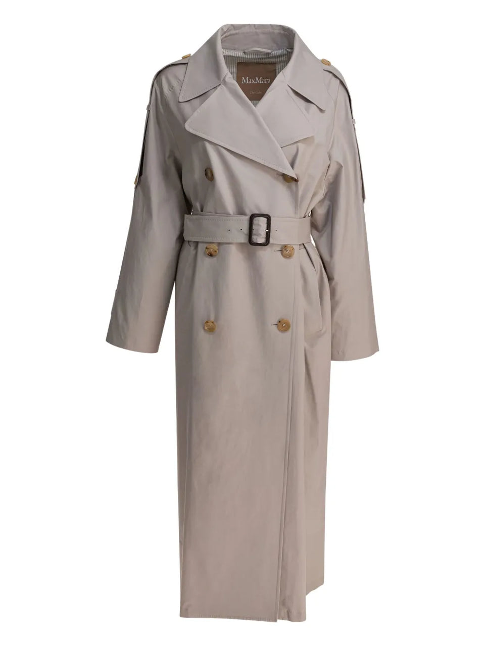 belted double-breasted trench coat