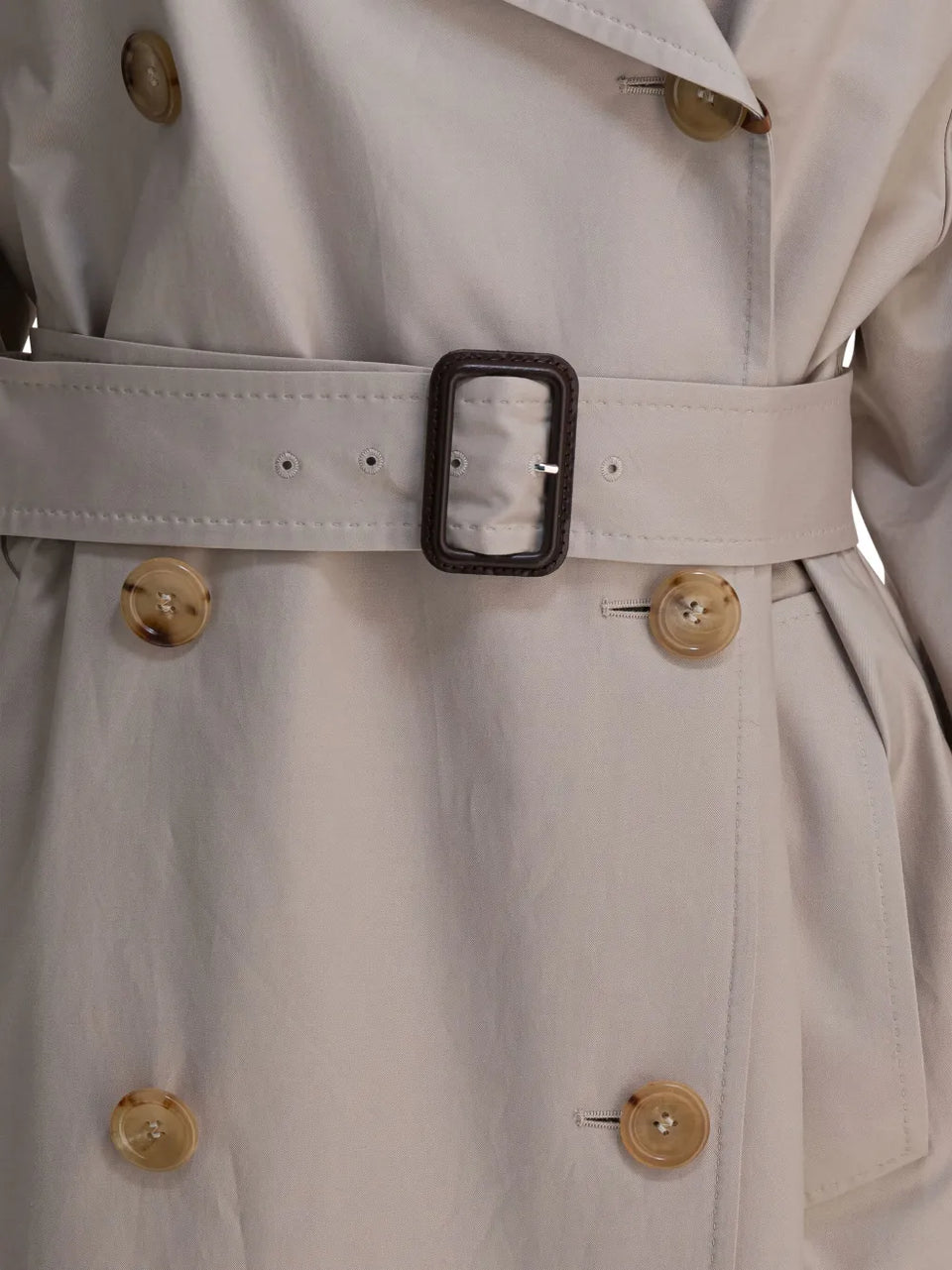 belted double-breasted trench coat
