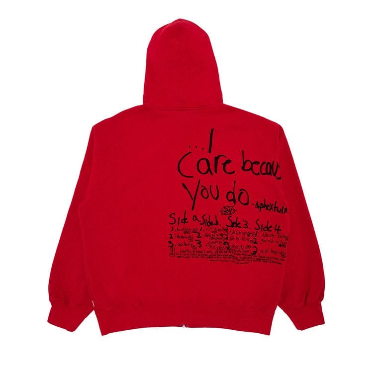 Supreme x Aphex Twin Zip Up Hoodie Red