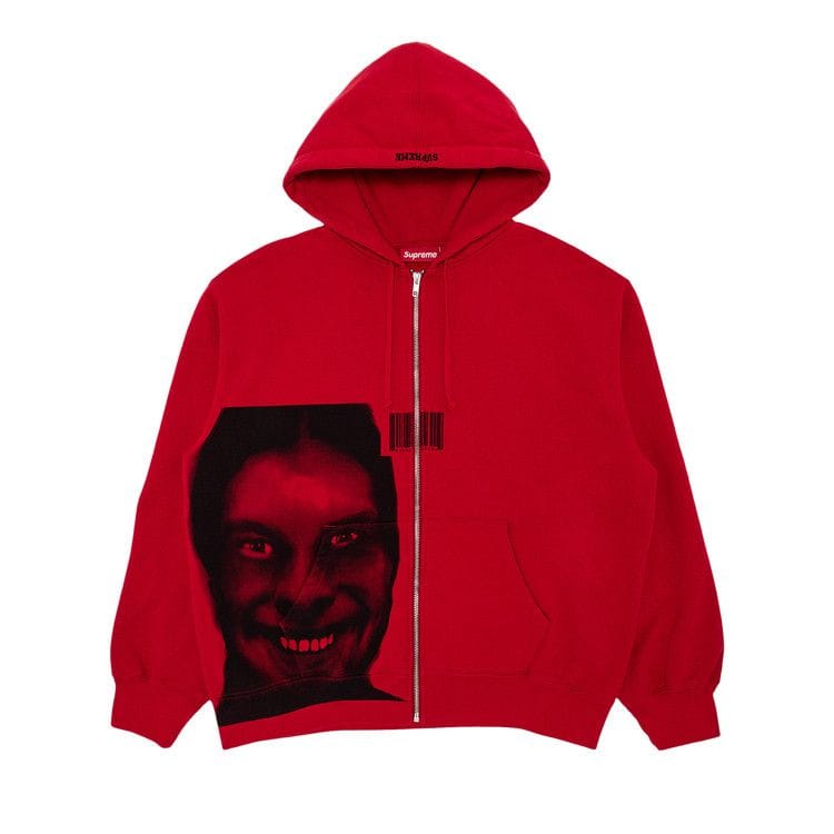 Supreme x Aphex Twin Zip Up Hoodie Red