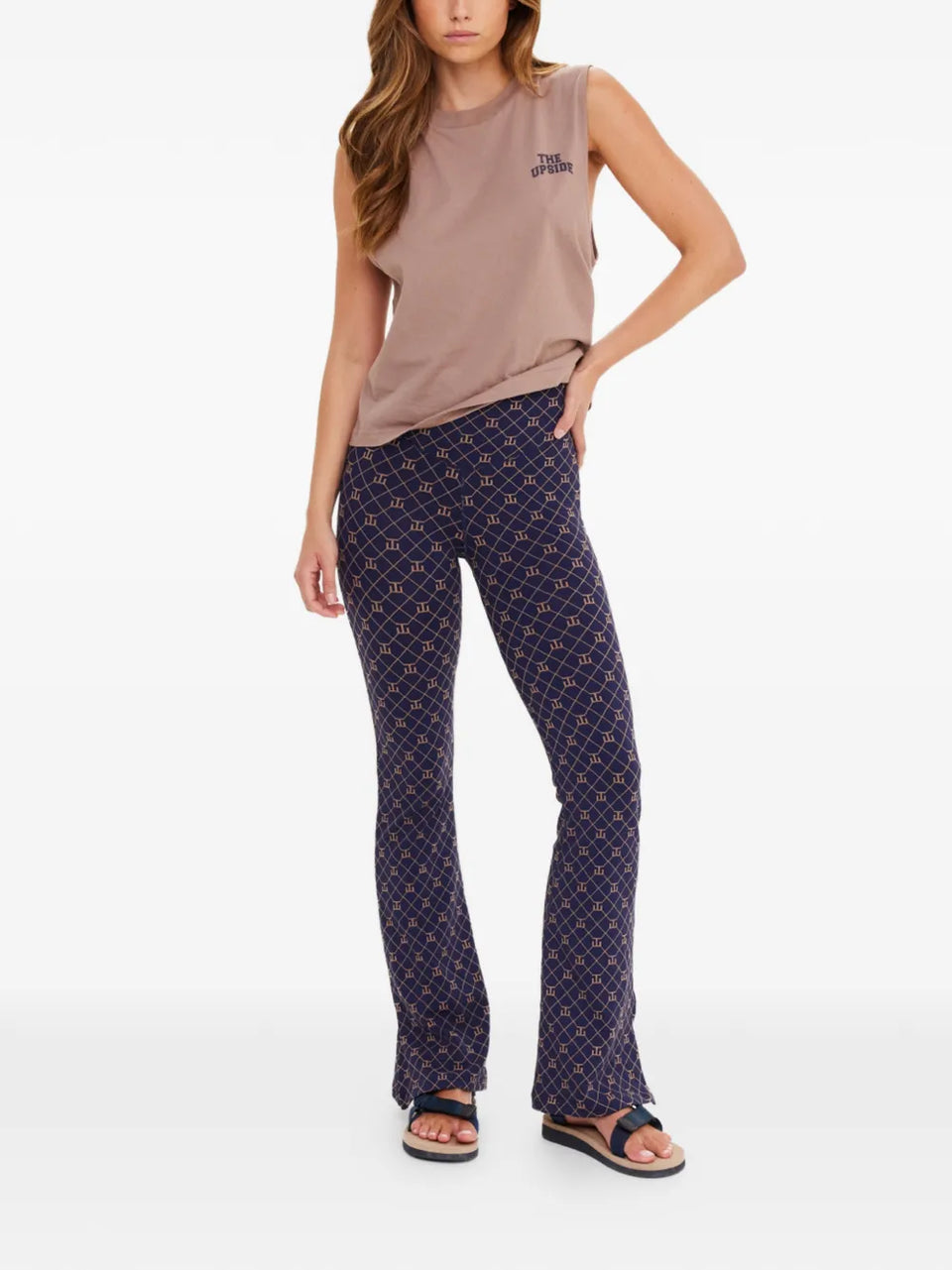 Ezra geometric-print trousers