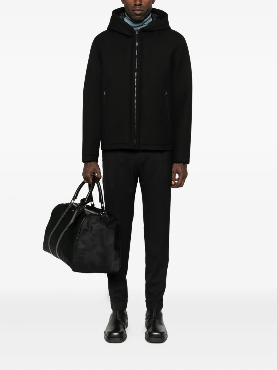 pleated cuffed trousers