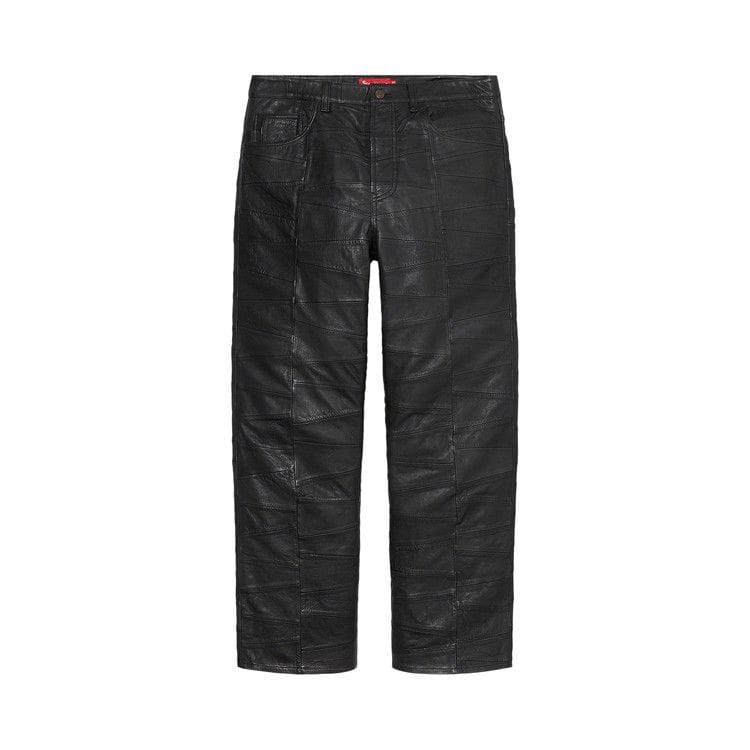 Supreme Patchwork Leather 5-Pocket Jean Black