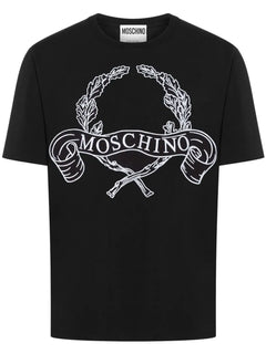 Moschino Laurel-print jersey T-Shirt Black