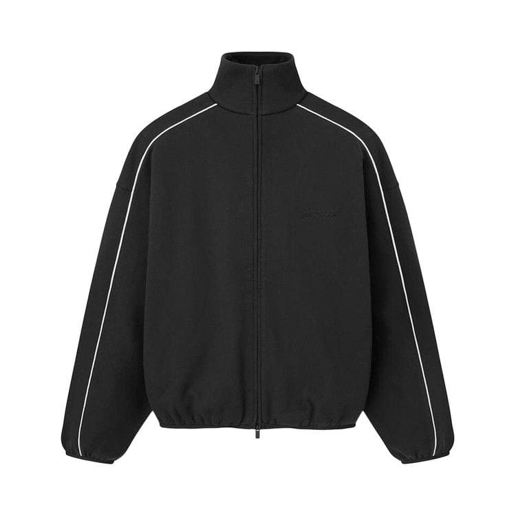 Fear of God Essentials Modern Track Jacket With Piping Jet Black/Cloud White