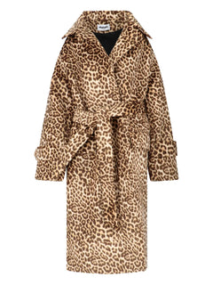 leopard-pattern coat