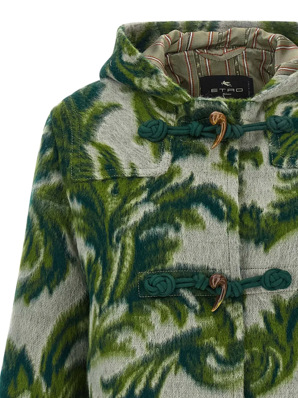 patterned toggle coat