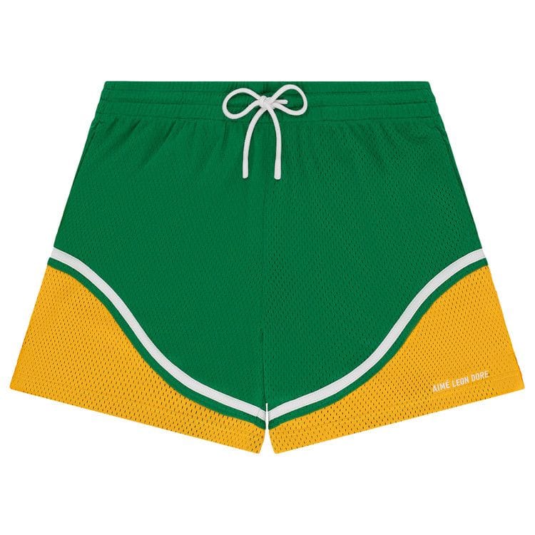 Aimé Leon Dore Colorblock Court Shorts Green/Yellow