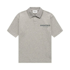 Fear of God Essentials Kids Shorts-Sleeve Polo Dark Heather Oatmeal