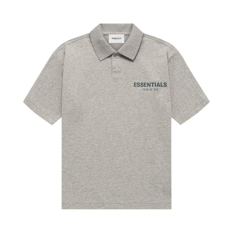 Fear of God Essentials Kids Shorts-Sleeve Polo Dark Heather Oatmeal