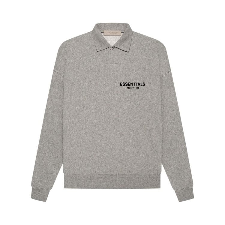 Fear of God Essentials Long-Sleeve Polo Dark Oatmeal