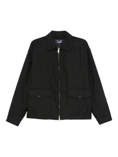 zip-fastening flap-pocket jacket