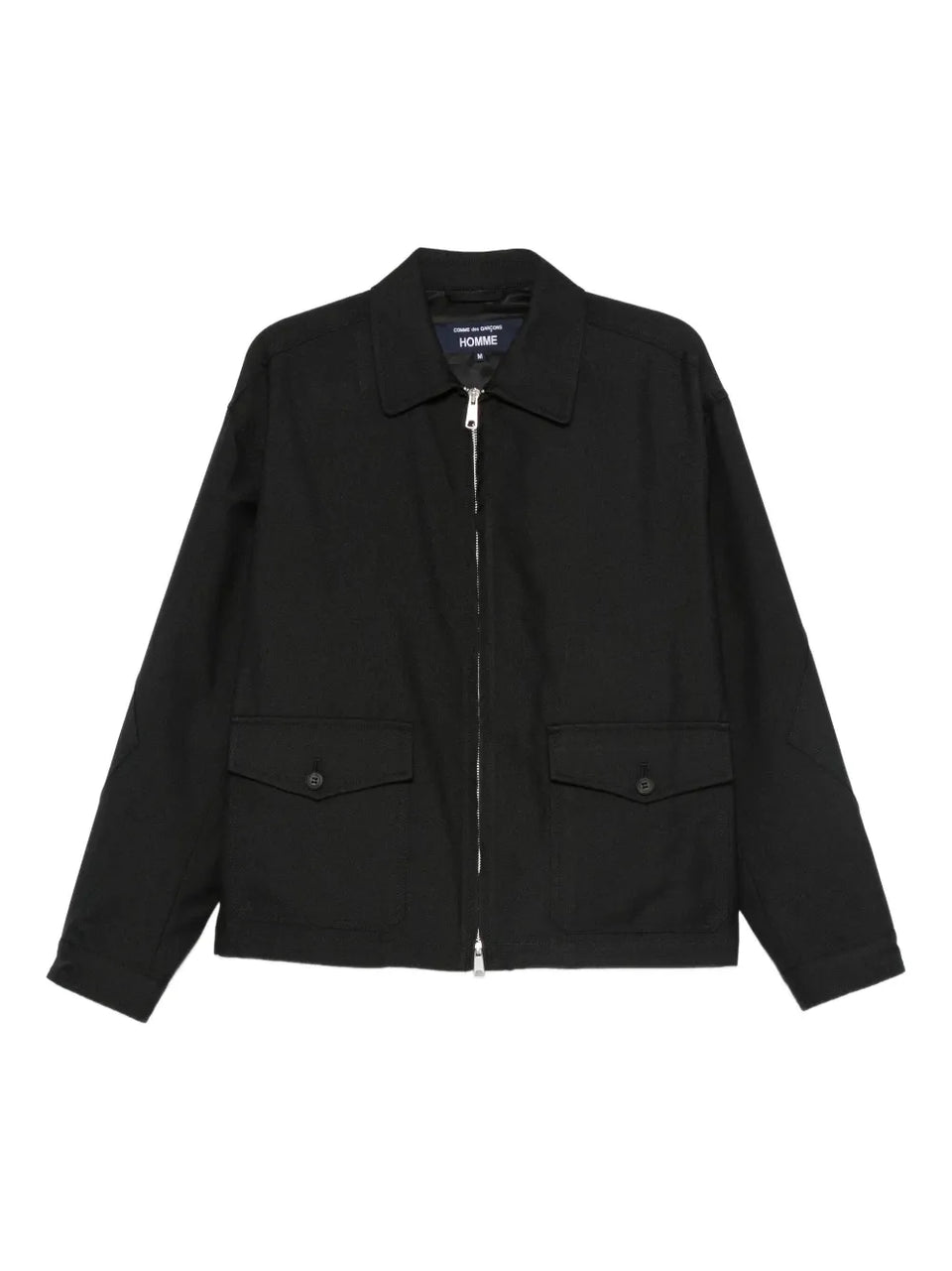 zip-fastening flap-pocket jacket