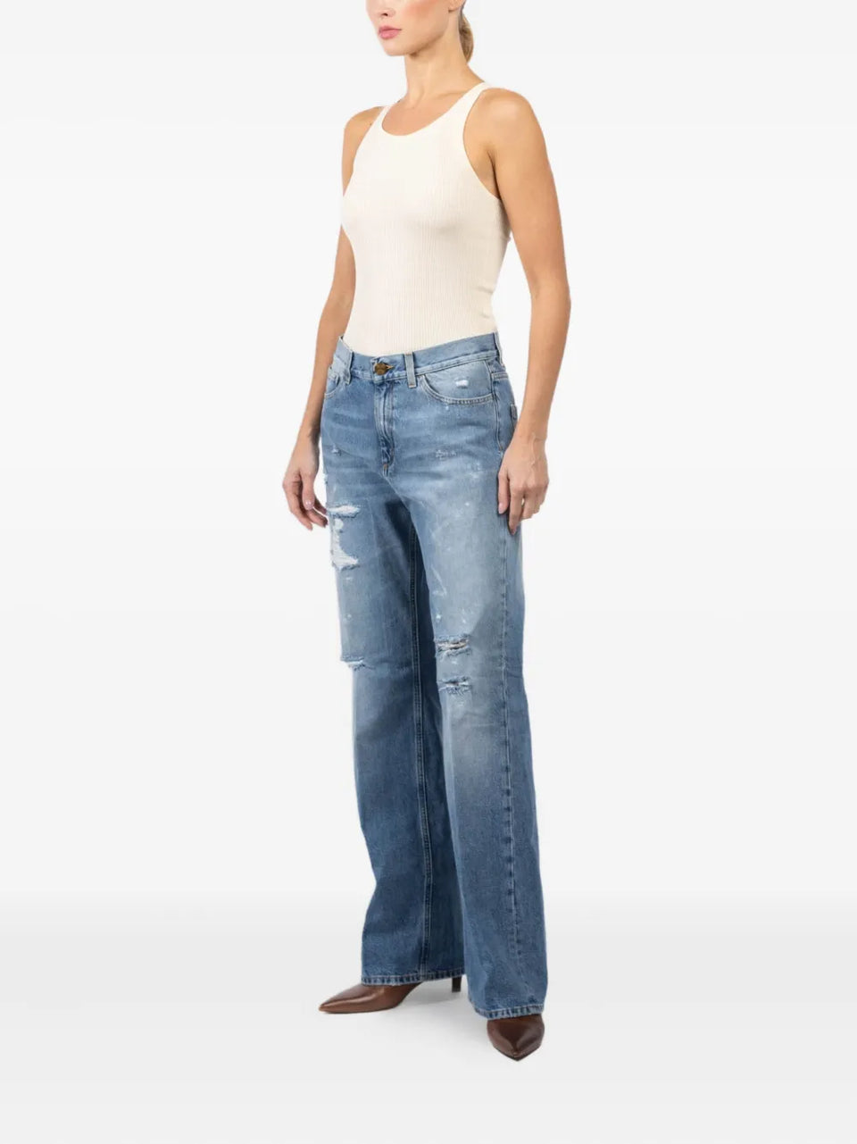 ripped-detail jeans
