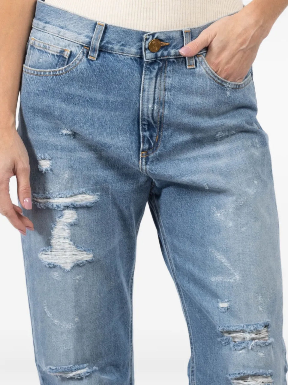 ripped-detail jeans
