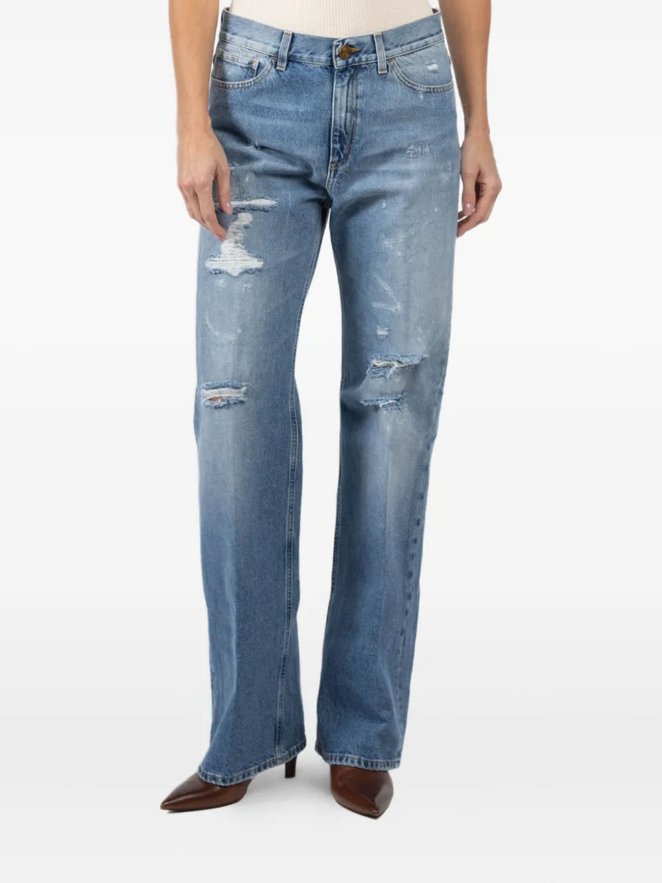 ripped-detail jeans