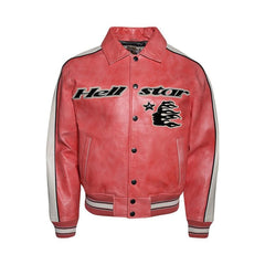 Hellstar All Star Leather Jacket Red