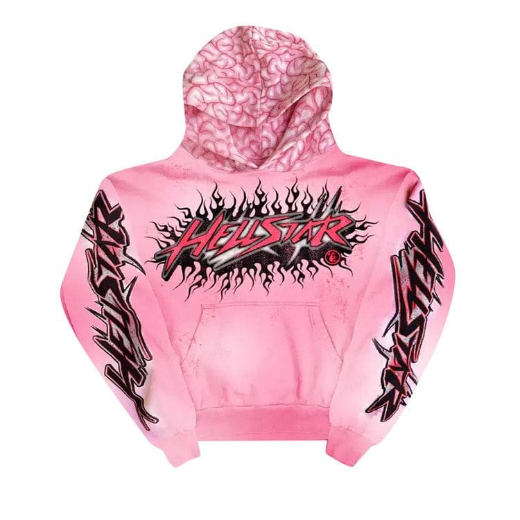 Hellstar Brainwashed With Brain Hoodie Pink