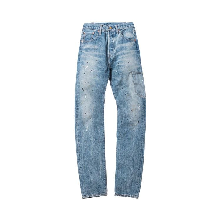 Kith For Levi's Mitchell Paint Splatter 501 Denim Medium Blue