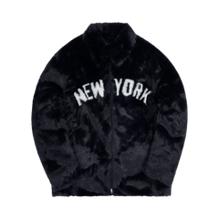 Kith For Major League Baseball New York Yankees Faux Fur Coaches Jacket Navy