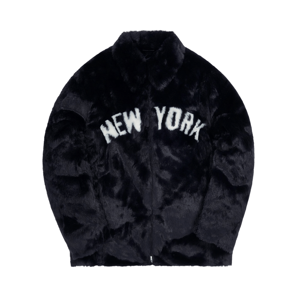 Kith For Major League Baseball New York Yankees Faux Fur Coaches Jacket Navy