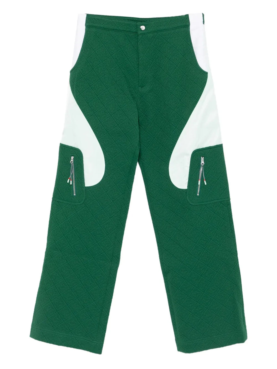 quilted panelled trousers