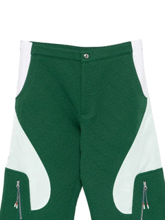 quilted panelled trousers