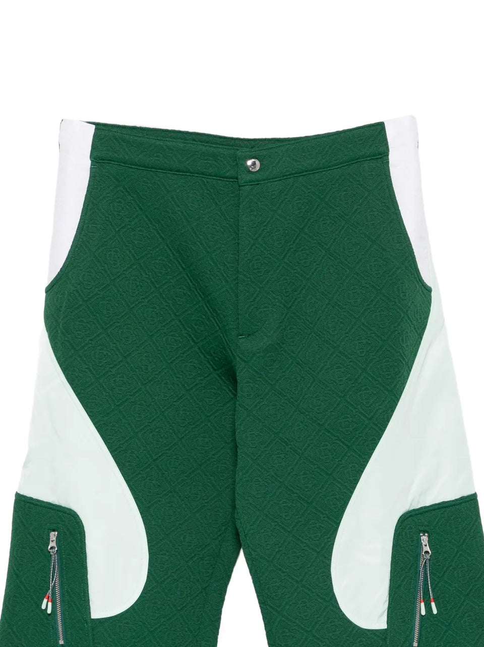 quilted panelled trousers
