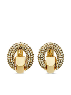 crystal-embellished hoop earrings