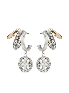 pave triple hoop earrings