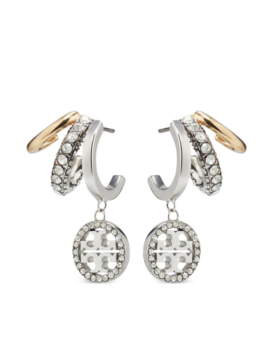 pave triple hoop earrings