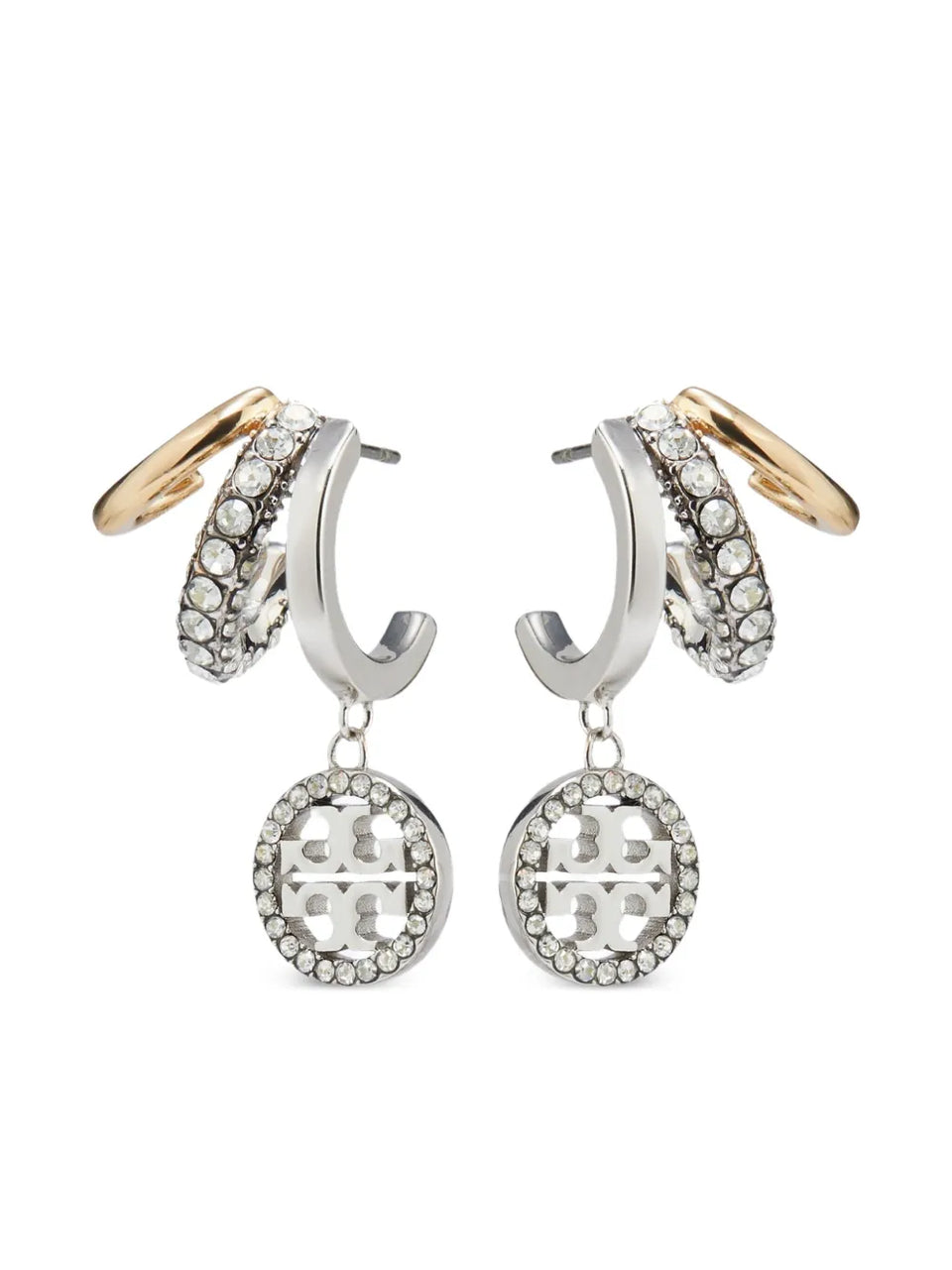 pave triple hoop earrings