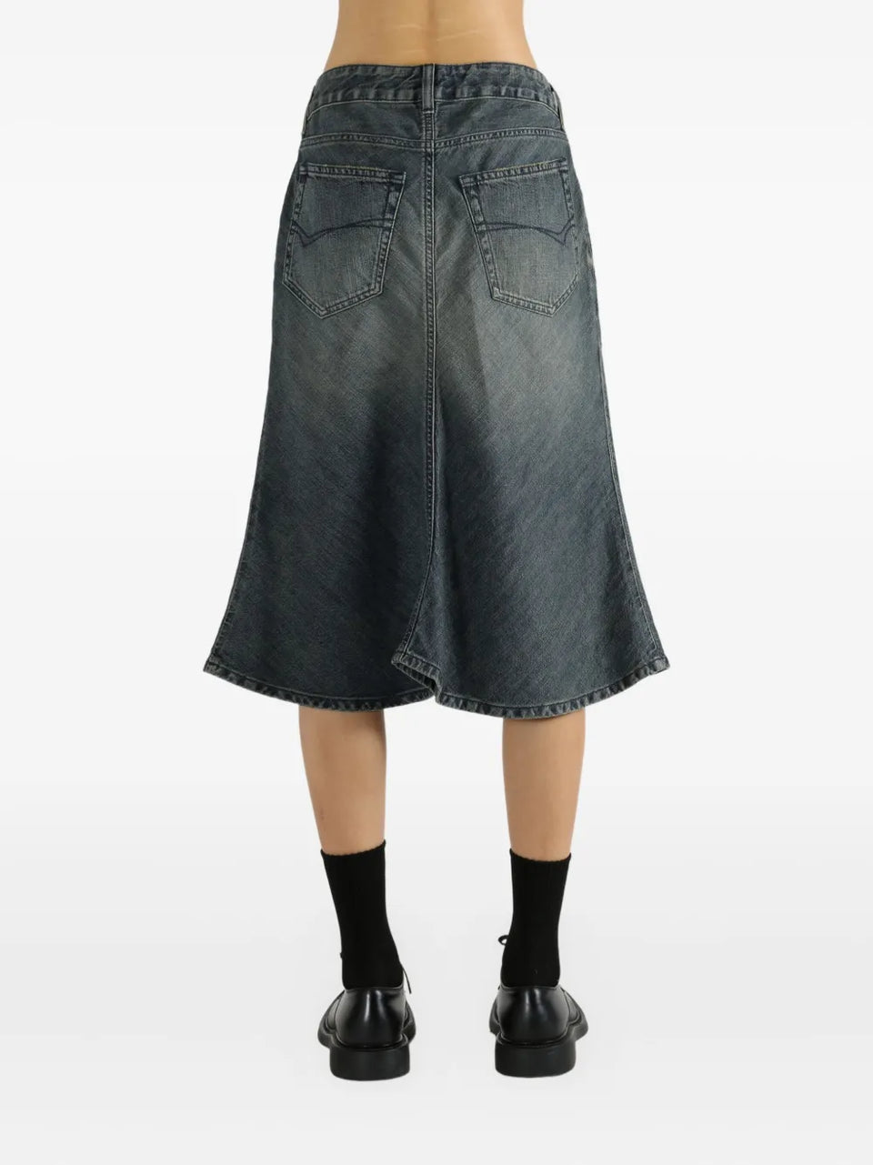 flared denim skirt