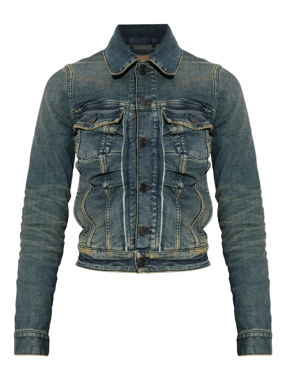 button-fastening denim jacket