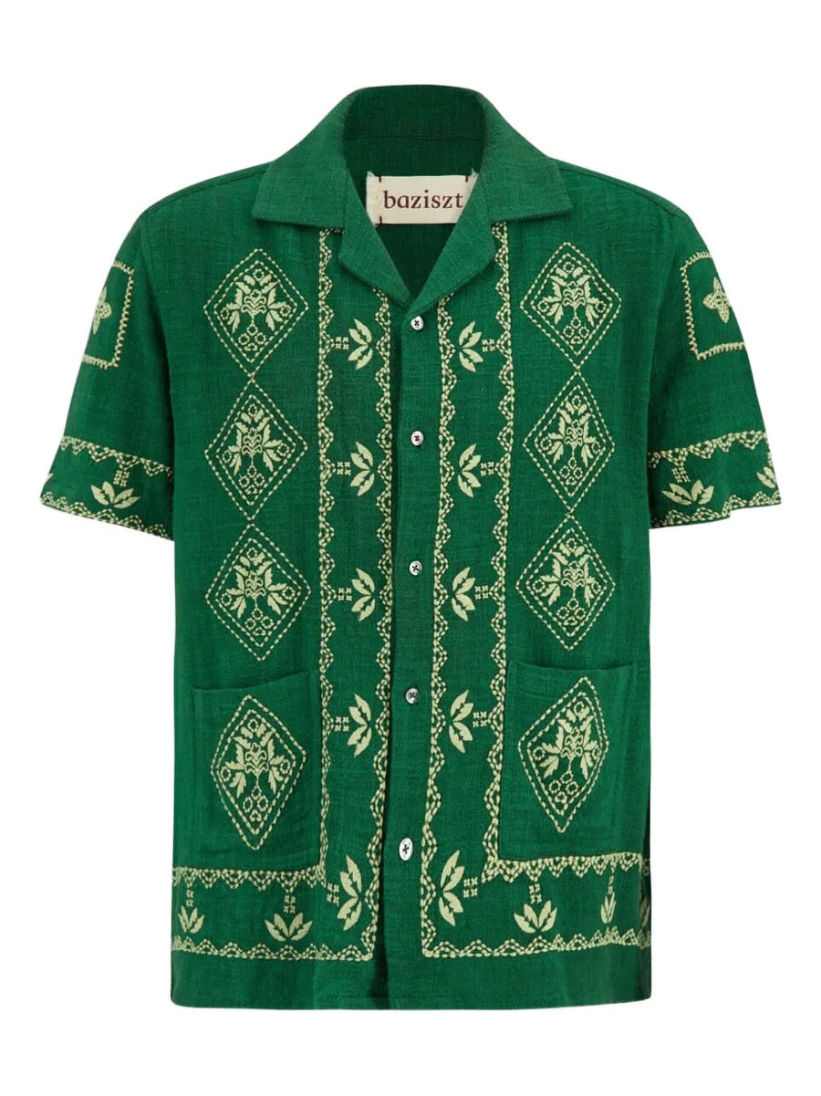 Mexican button-down embroidered shirt
