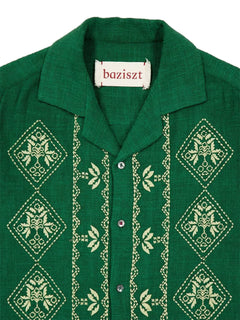 Mexican button-down embroidered shirt