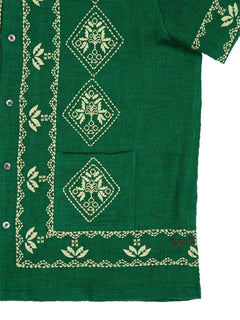 Mexican button-down embroidered shirt