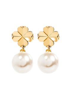 Flower pearl drop earrings