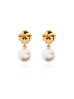 Flower pearl drop earrings