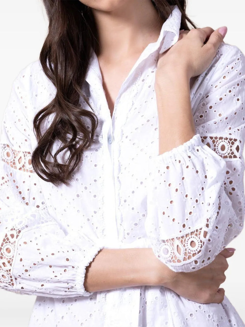 Palestina eyelet-embroidered belted dress