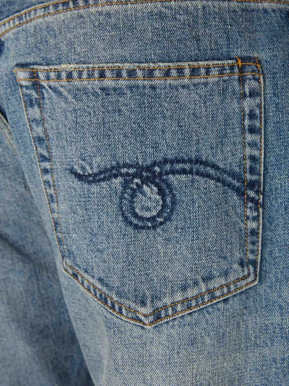embroidered-pocket jeans